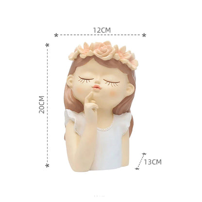 7.8-inch Fairy Girl Planter with hand-painted details, designed to hold succulents and small plants