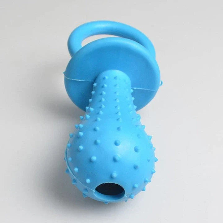 Premium chew toy for dogs made of durable rubber in a unique dummy design to satisfy your furry friend's natural chewing needs