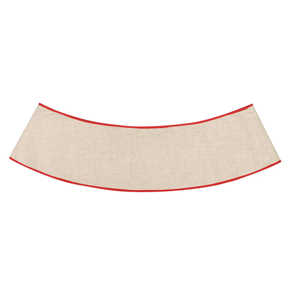 Foldable Christmas tree skirt with decorative elk design, made of high-quality linen for a cozy, inviting holiday atmosphere.