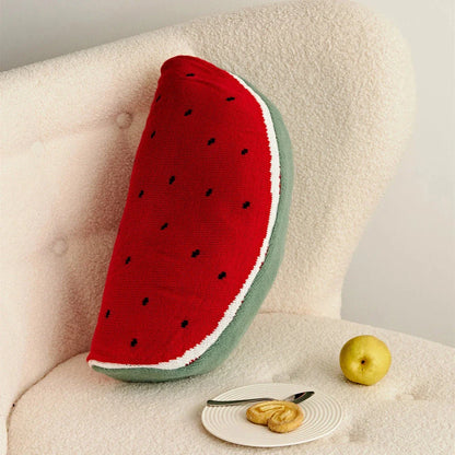 A colorful, fruit-themed accent pillow with a cozy, plush design for comfortable home decor
