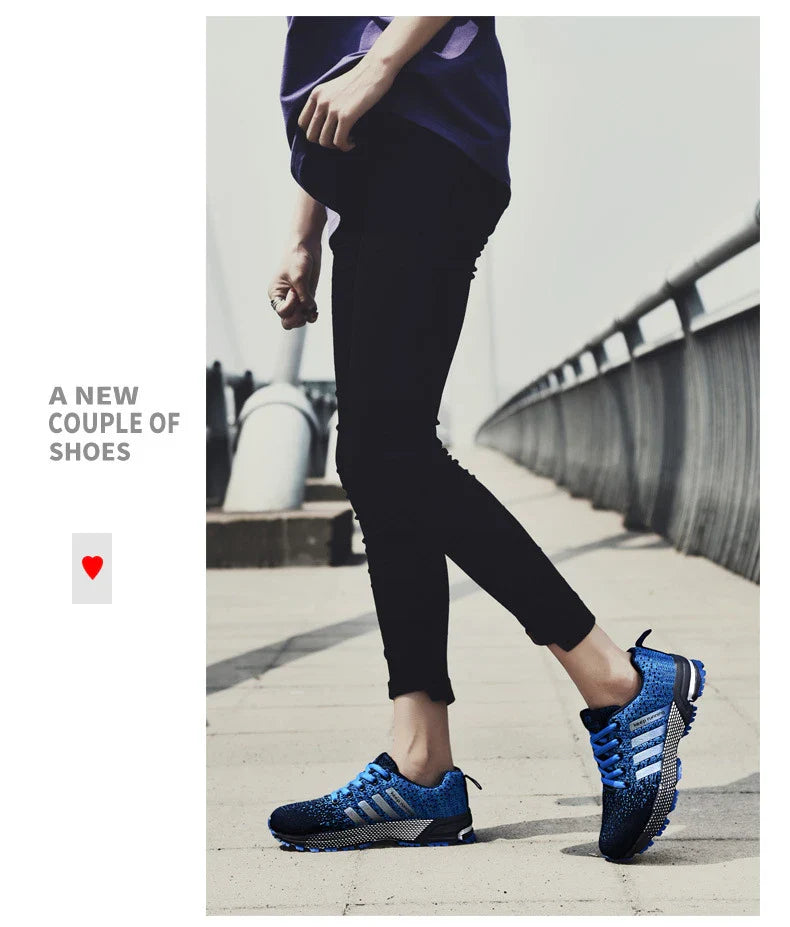 Lightweight, breathable mesh running shoes with flexible rubber soles for active lifestyles