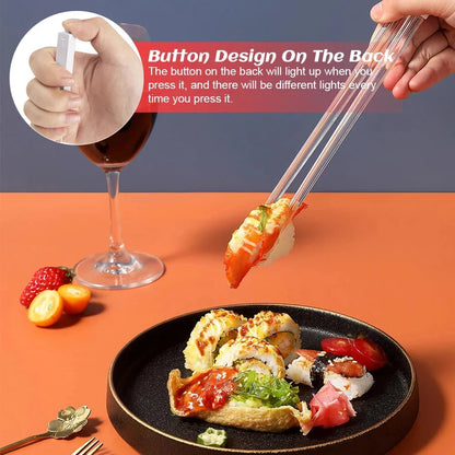 LED Lightsaber Chopsticks with bright blue illumination, perfect for adding a touch of Star Wars-inspired fun to any meal.