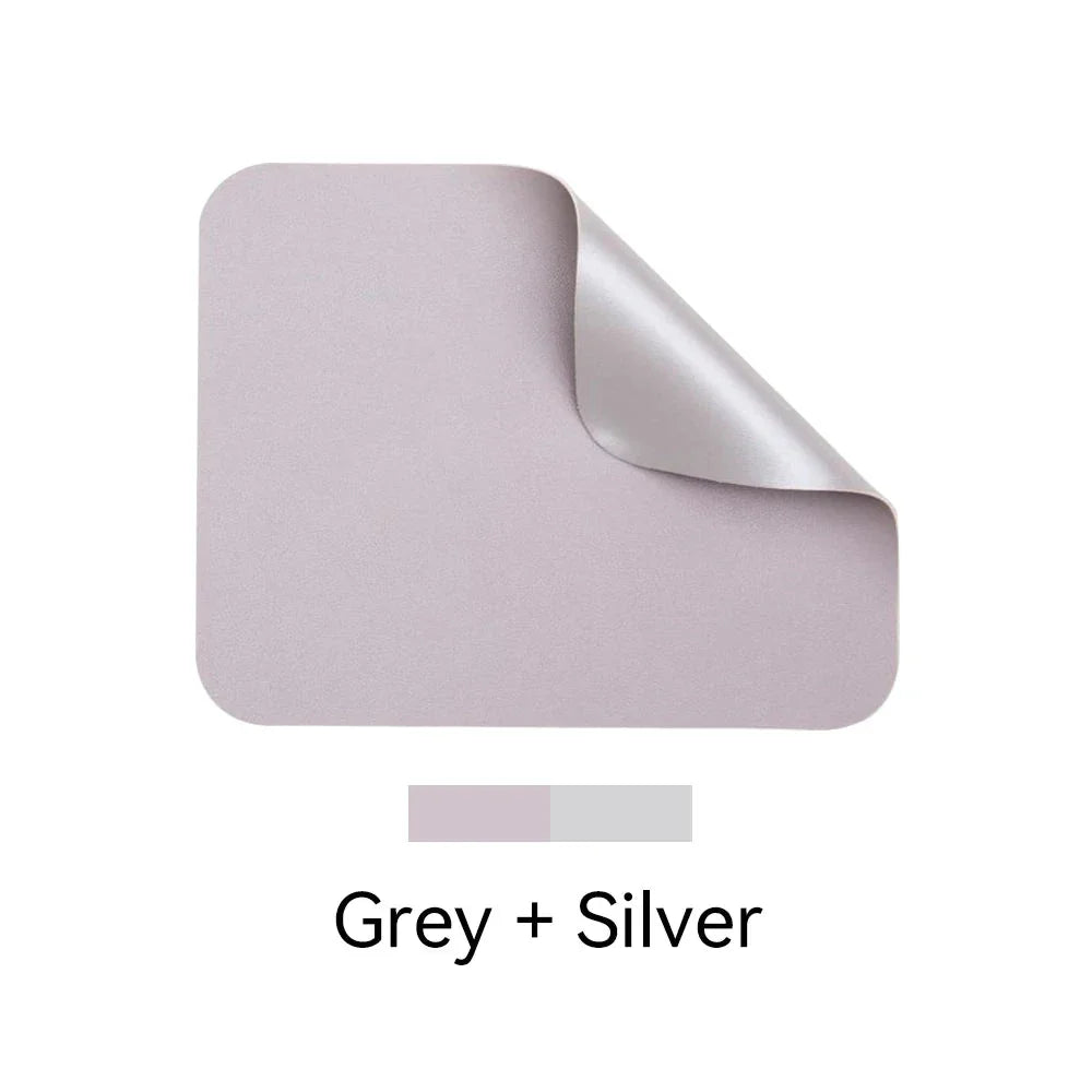 Vibrant Dual-Sided Waterproof Mouse Pad with Pink and Silver Color Options for a Stylish and Functional Desk Accessory