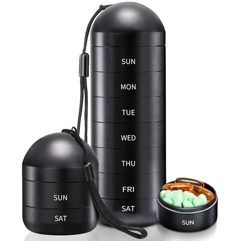 Premium Portable Metal Pill Organizer with Waterproof Design for Secure Medication Storage and Organization