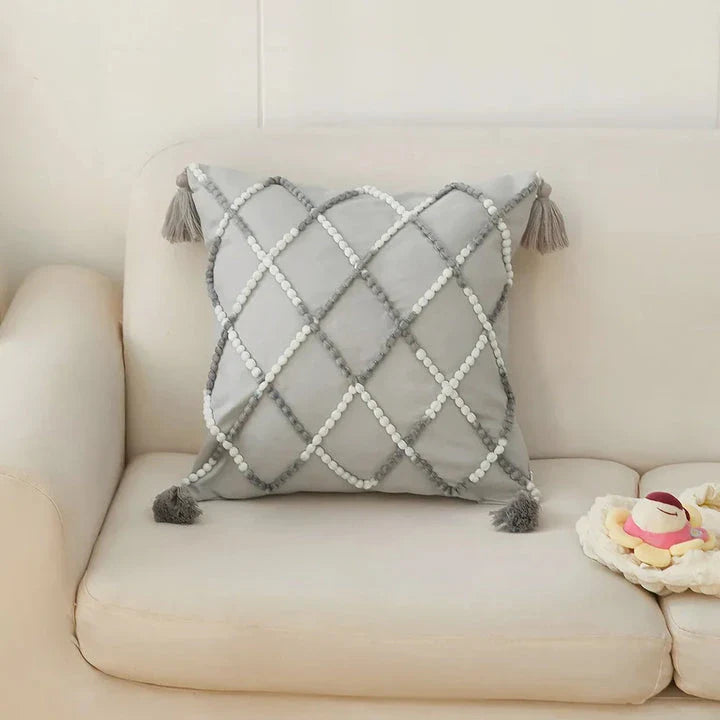 Stylish Nordic-inspired decorative cushion cover with gradient colors and geometric pattern