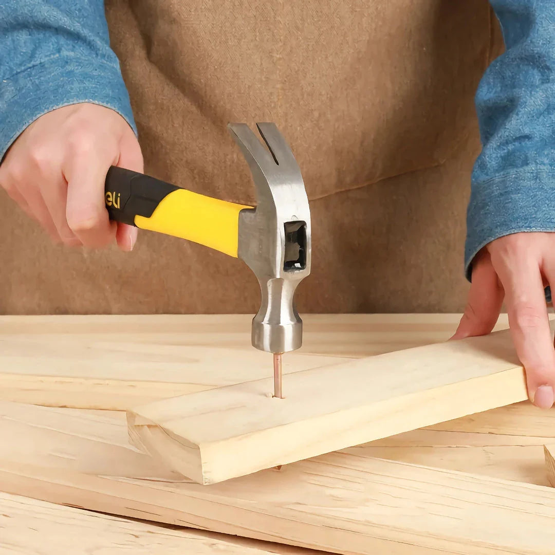 Durable High Carbon Steel Claw Hammer with Comfortable Fiber Handle for Versatile Woodworking and Home Repair Tasks