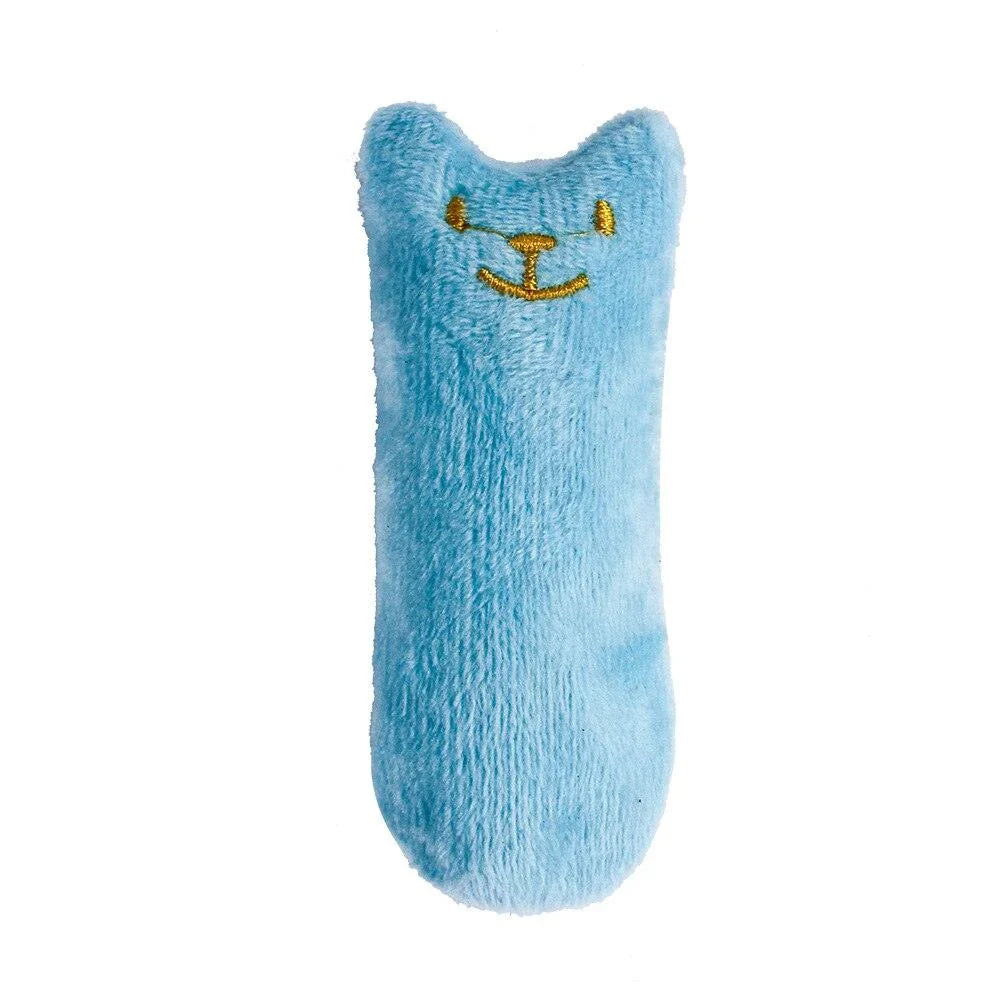 Cozy cotton-gray plush toy filled with catnip for playful cats