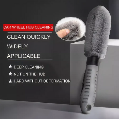 Effortless tire cleaning solution with Car Wheel Brush's unique L-shaped design, anti-slip handle, and convenient storage for a pristine car appearance.