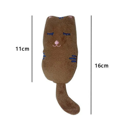 Cozy cotton-gray plush toy filled with catnip for playful cats