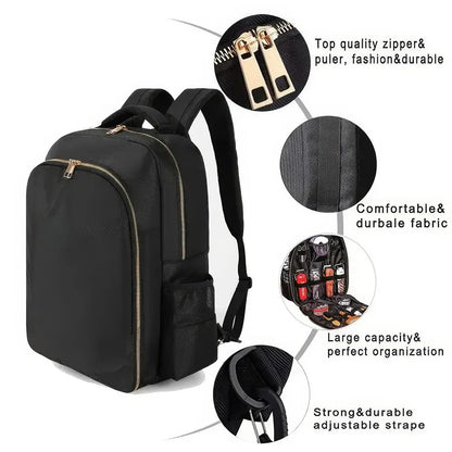 Barber's Portable Organizer Backpack with multiple storage compartments for hairstyling tools