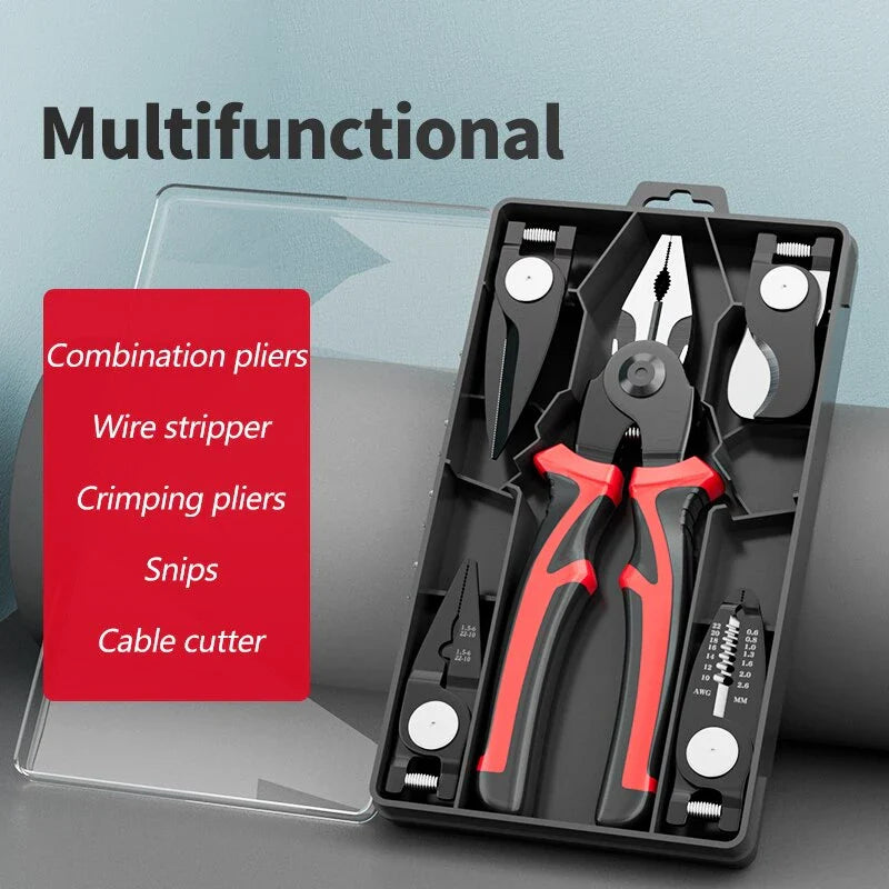 Hhomeenjoy 5-in-1 Electrician's Multifunctional Tool Kit with Easy-Swap Attachments