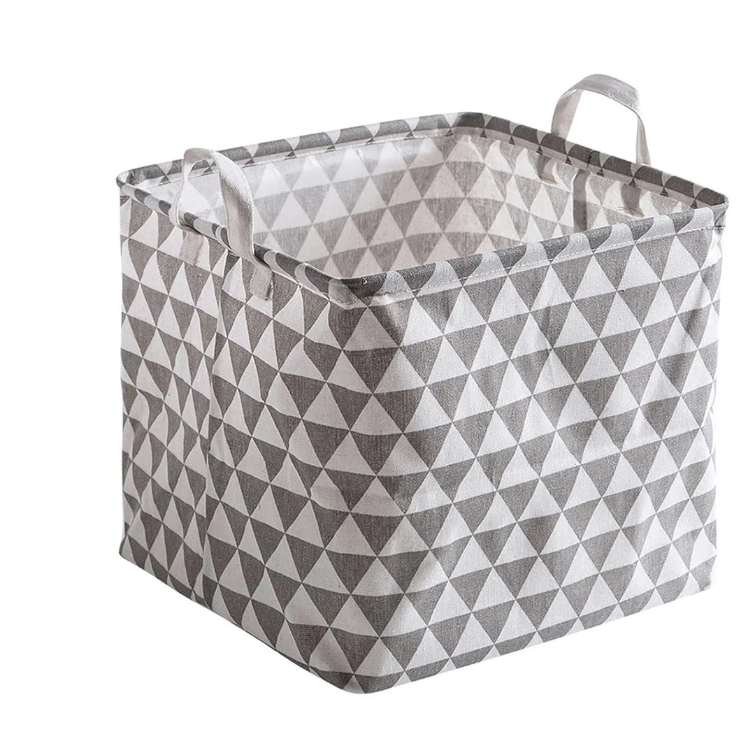 Eco-Friendly Folding Laundry Storage Basket with Stylish Geometric Pattern