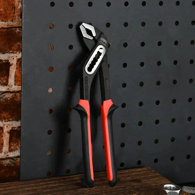 Durable 10-inch adjustable water pump pliers made of chromium-vanadium steel for versatile plumbing and repair tasks