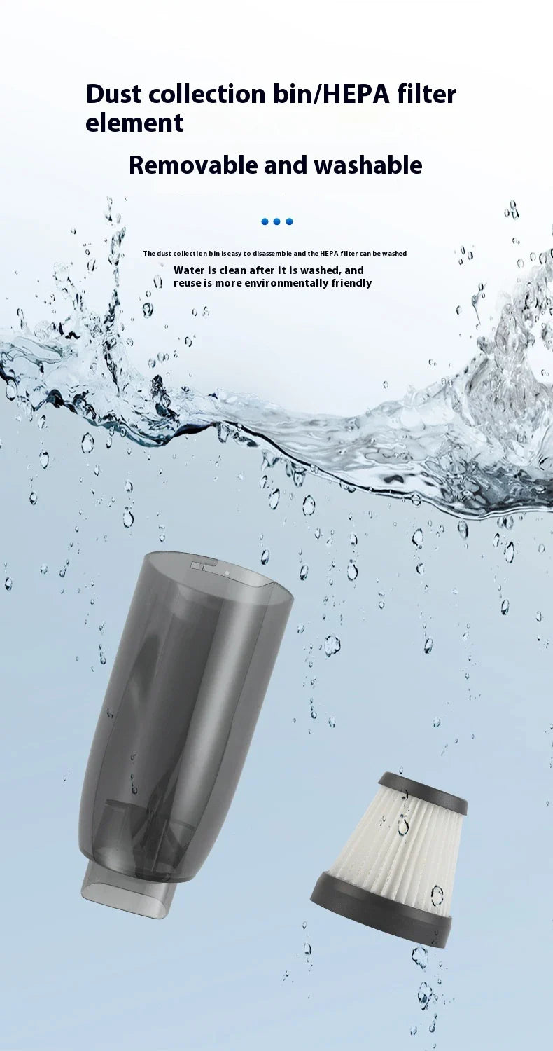Cordless vacuum cleaner with wireless charging capabilities, powerful suction, and versatile blower function for cleaning home and car