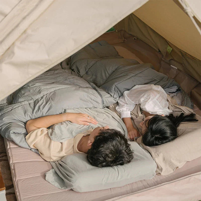 Premium cotton sleeping bag liner for comfortable and hygienic outdoor adventures and travel