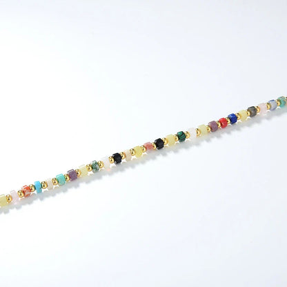 Luxurious multi-gem turquoise and Shoushan stone necklace with a classic round bead chain design