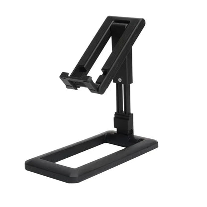 Adjustable and foldable phone stand made of durable aluminum alloy and silicone pads for hands-free convenience