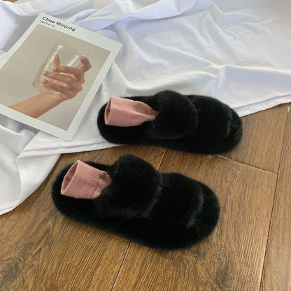 Cozy and stylish hairy slippers for fashionable women, available in multiple color options