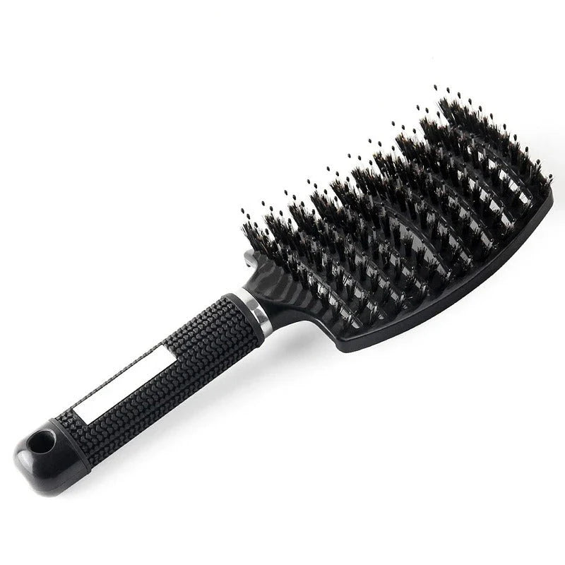 Curved Bristle Massage Comb for Detangling, Scalp Stimulation, and Healthy Hair Growth