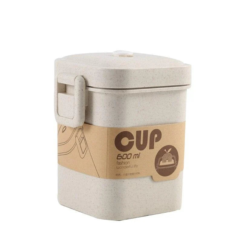 Eco-Friendly Leakproof Food Storage Container with Wheat Straw and Durable Plastic Design