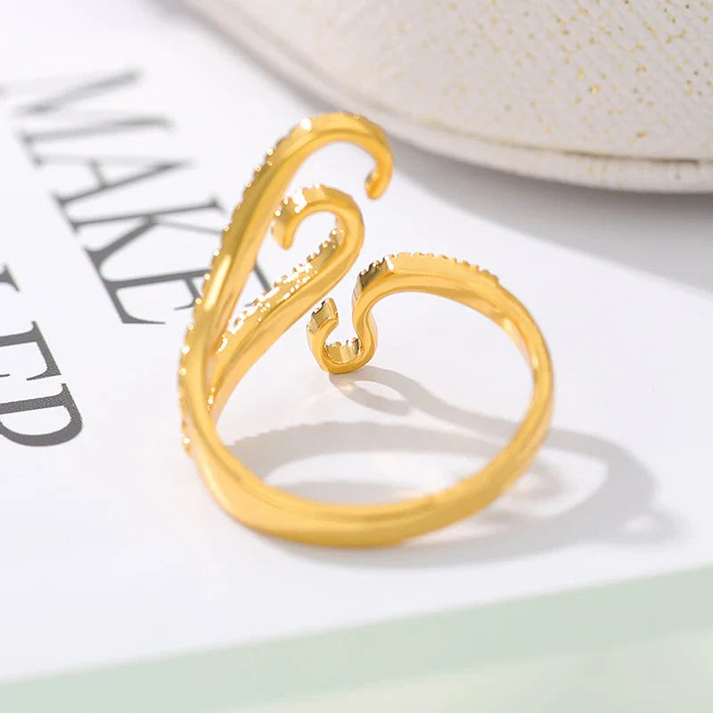 Adjustable Octopus Tentacle Wrap Ring in Gold, a unique and eye-catching piece of jewelry with a marine-inspired design