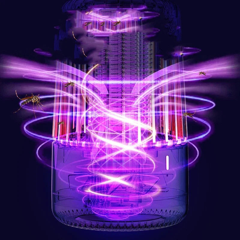 Portable mosquito repellent with adjustable settings and built-in light for outdoor activities