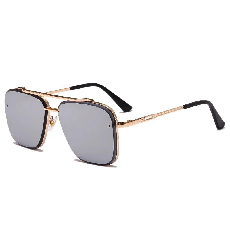 Classic Vintage Square Sunglasses with Durable Alloy Frame and UV400 Polycarbonate Lenses