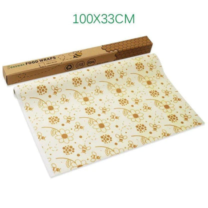 Reusable beeswax food wrap film in a variety of floral patterns, including yellow, green, beige, and white