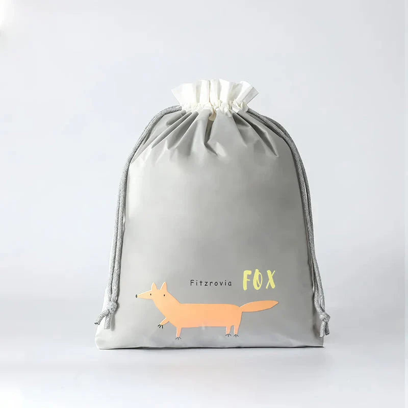 Cartoon Cute Large Capacity Waterproof Drawstring Storage Bag in Yellow Color