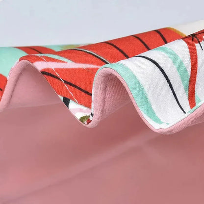 Fashionable Large Brim Women's Sun Hat in Beige with Reversible Floral Print Design