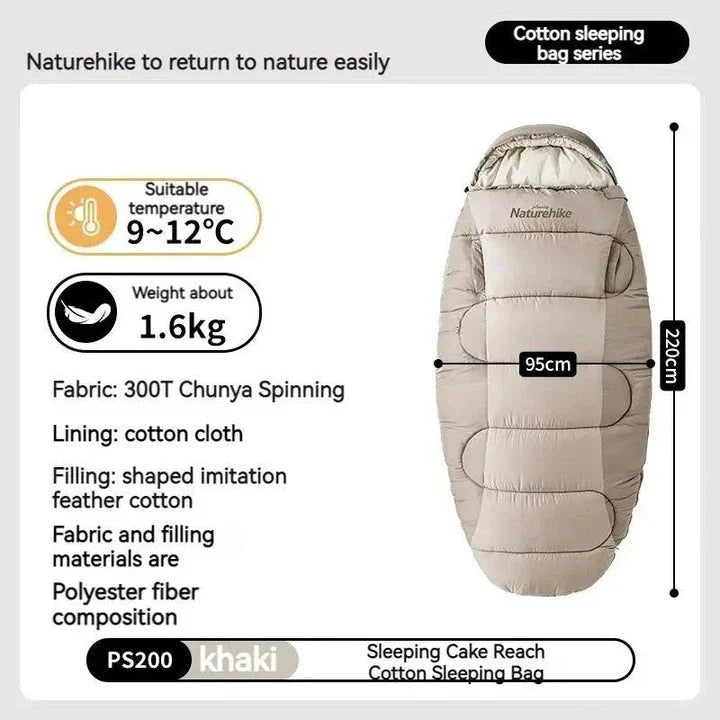 Cozy and comfortable cotton sleeping bag liner for outdoor camping, hiking, and backpacking adventures