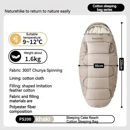 Cozy and comfortable cotton sleeping bag liner for outdoor camping, hiking, and backpacking adventures