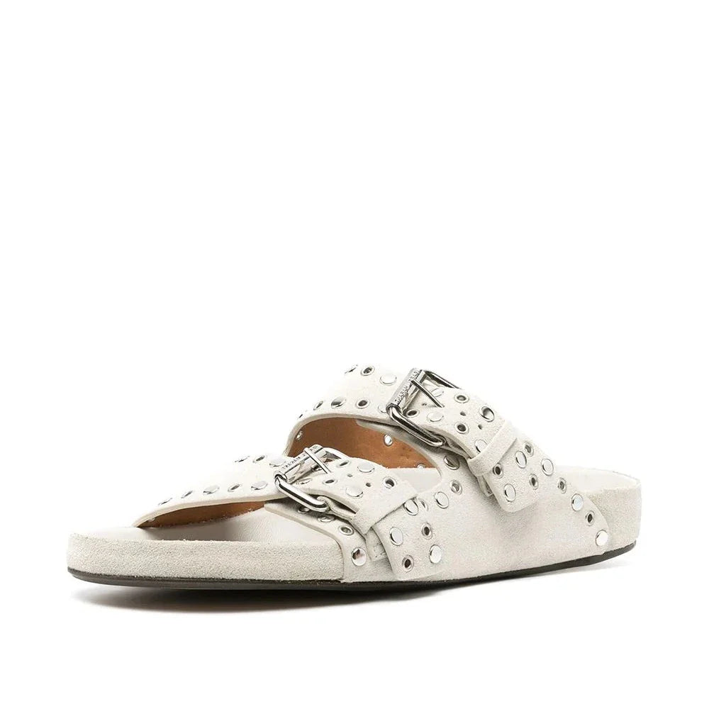 Premium leather platform sandals for women with a stylish buckle detail and comfortable rubber sole