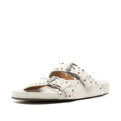 Premium leather platform sandals for women with a stylish buckle detail and comfortable rubber sole