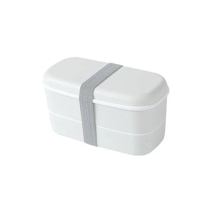 Microwave-safe 2-tier lunch box with separate compartments for organizing and transporting meals