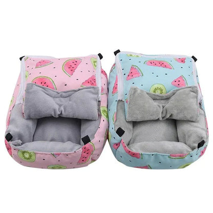 Cozy cotton pet bed in green color, ideal for small animals like cats, dogs, and rabbits