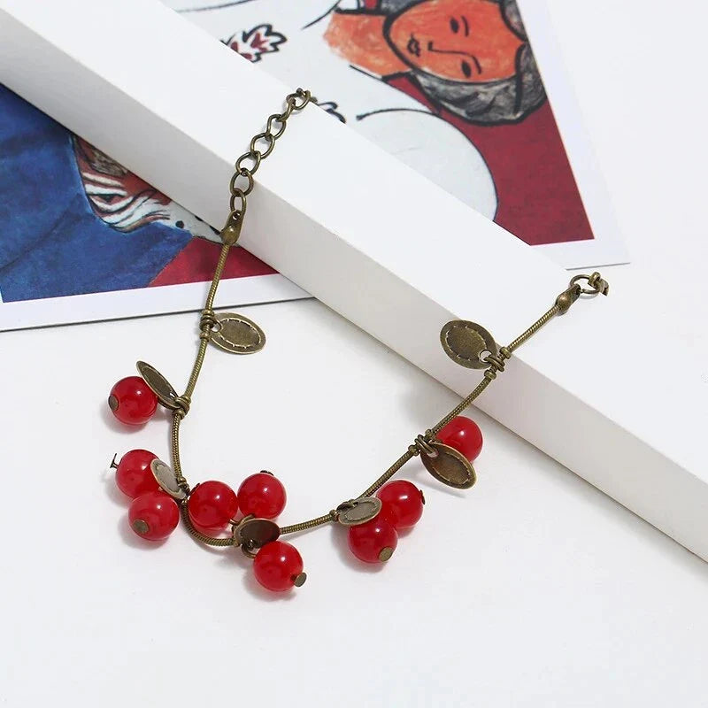 Hhomeenjoy Boho Vintage Cherry Coin Bracelet for Girls