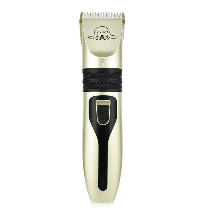 Professional pet grooming tool with adjustable blade lengths, low-vibration motor, and attachable guides for salon-quality haircuts at home