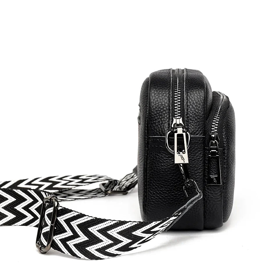 Stylish and functional genuine leather crossbody bag for women with interior organization pockets