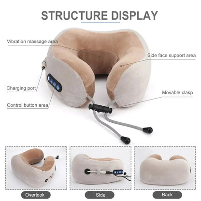 Ergonomic electric neck and shoulder massager with U-shaped design and adjustable massage settings