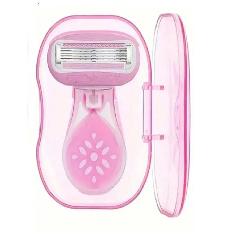 Compact women's facial hair remover razor with aloe vera strip for smooth, irritation-free shaving