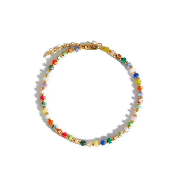 Luxurious multi-gem turquoise and Shoushan stone necklace with a classic round bead chain design