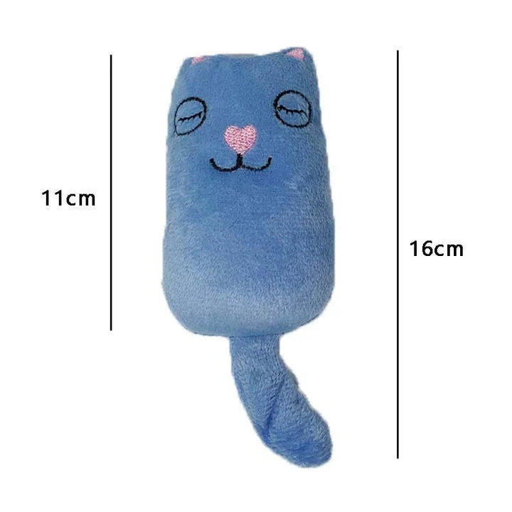 Cozy cotton-gray plush toy filled with catnip for playful cats