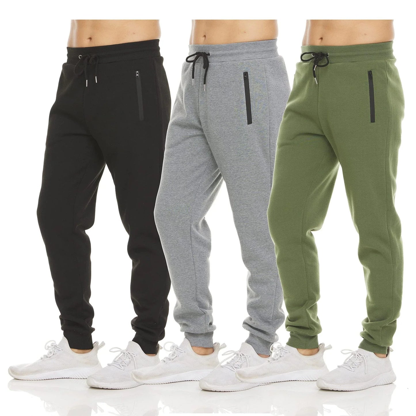 Men's sports casual zipper ankle trousers in various colors for running, fitness, and other active pursuits