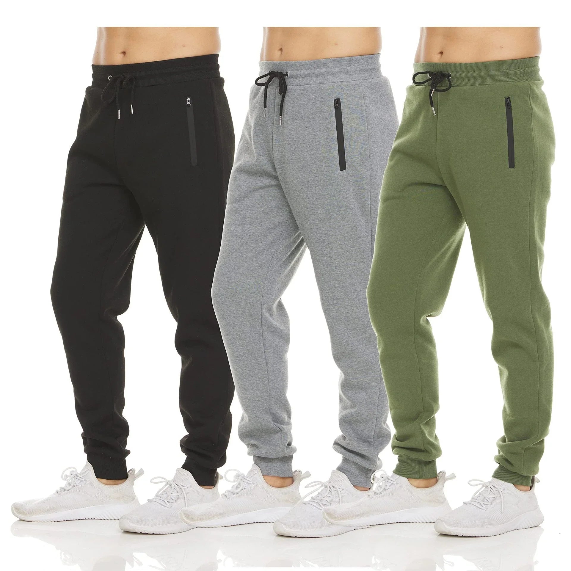 Men's sports casual zipper ankle trousers in various colors for running, fitness, and other active pursuits