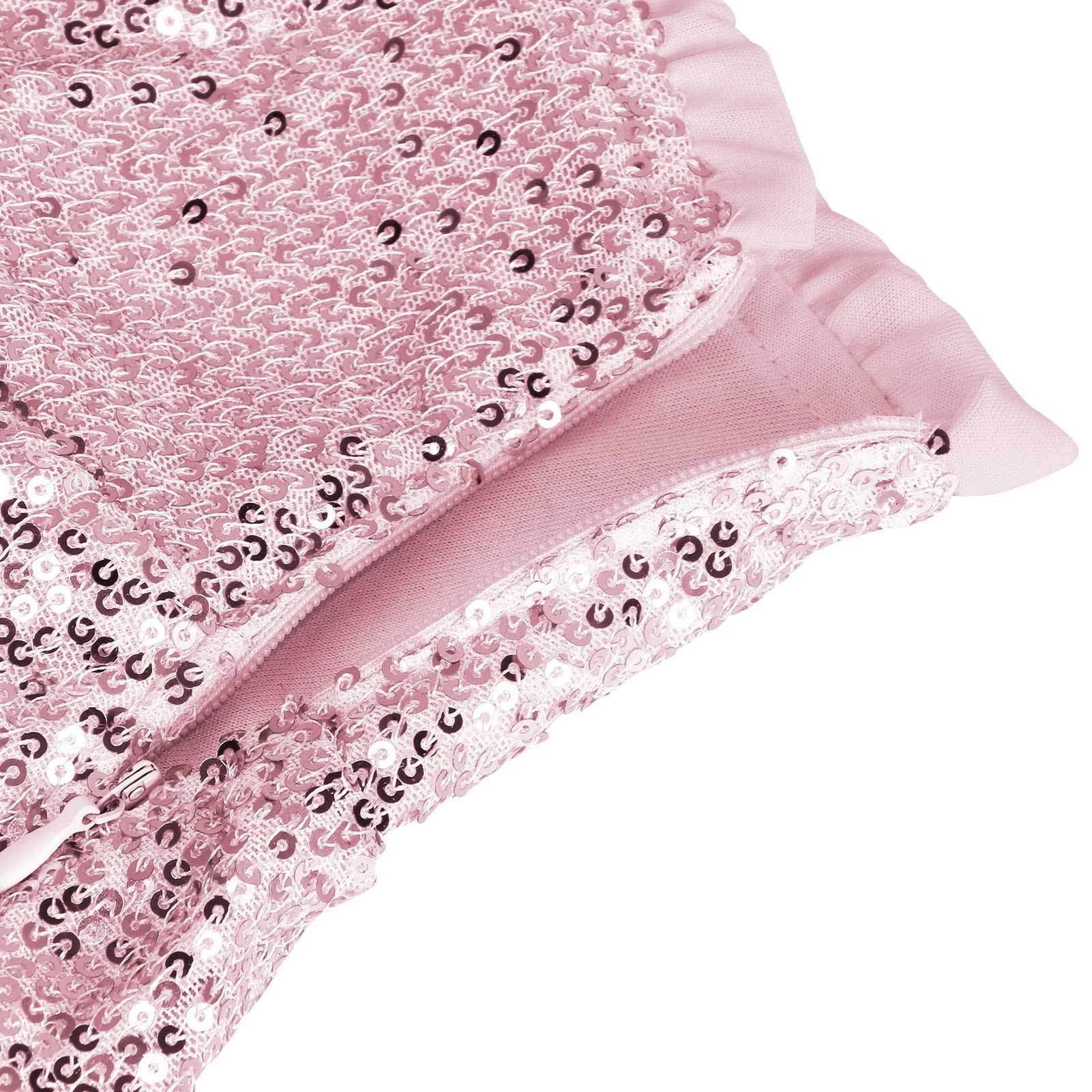 A shimmering sequin-embellished pleated skirt in a stylish rose red color, perfect for party nights and special occasions.