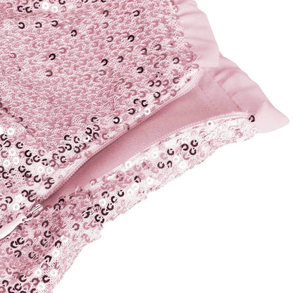 A shimmering sequin-embellished pleated skirt in a stylish rose red color, perfect for party nights and special occasions.