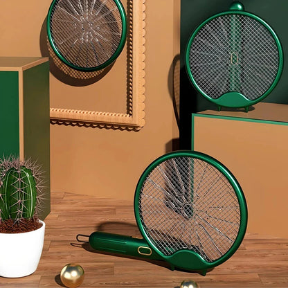 Electric Mosquito Racket with smart chip, powerful zapping grid, and compact foldable design for mosquito-free outdoor enjoyment