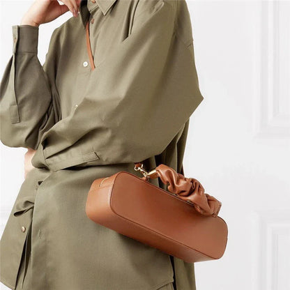 Chic Long Shoulder Diagonal Bag in Beige, Black, Dark Green, and Brown Colors