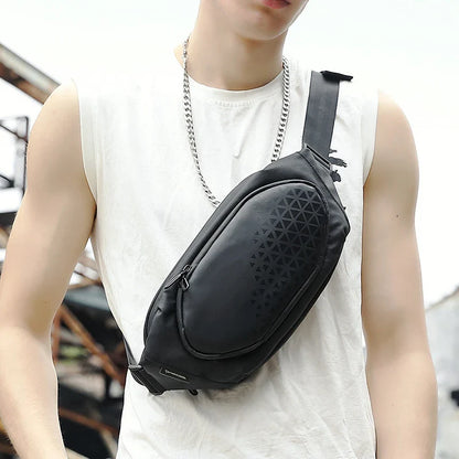 Trendha Mini Casual Sports Shoulder Bag in Black, featuring a compact yet roomy design, durable Oxford cloth construction, and waterproof protection.